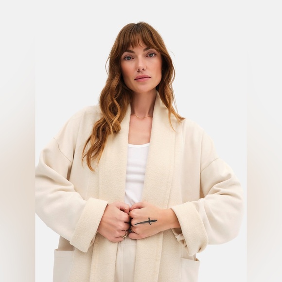 🤍MATE THE LABEL ORGANIC FLEECE CARDIGAN BONE M/L XL/XXL - Picture 2 of 8